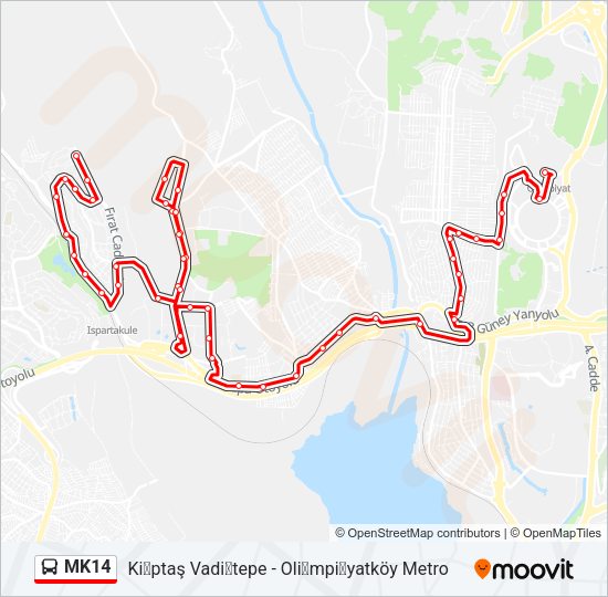 MK14 Bus Line Map