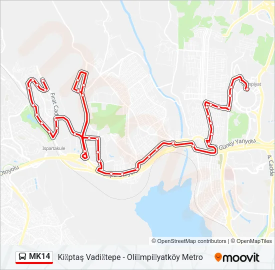 MK14 Bus Line Map