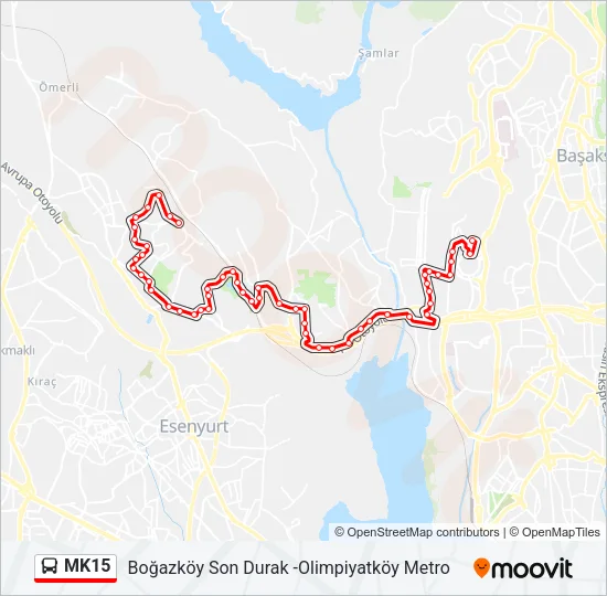 MK15 Bus Line Map
