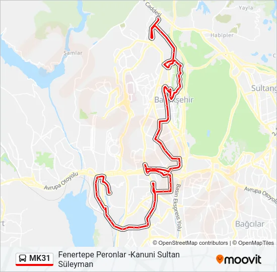 MK31 Bus Line Map