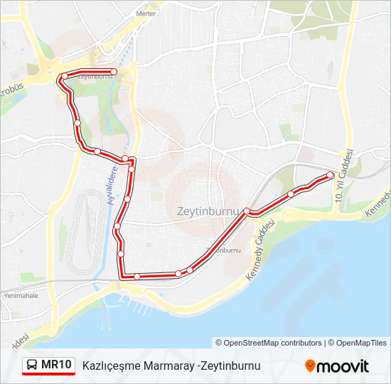 MR10 Bus Line Map