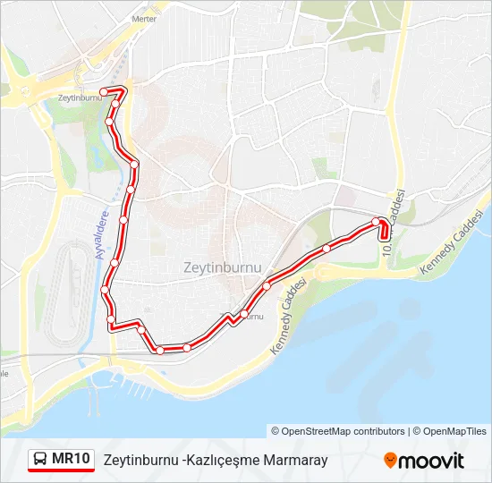 MR10 Bus Line Map