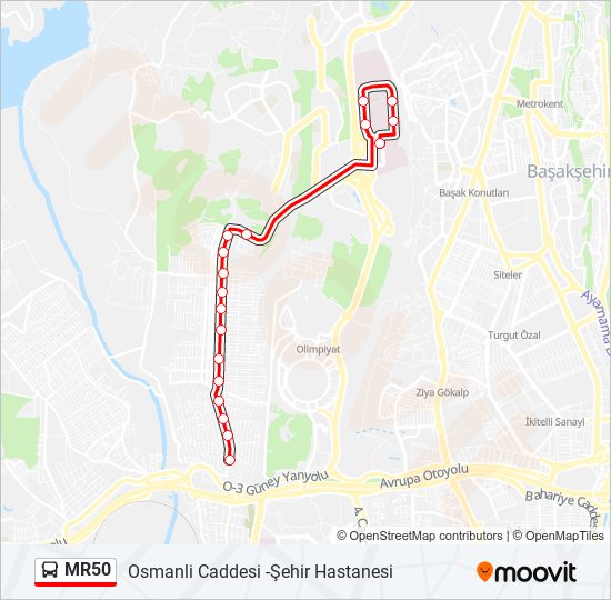 MR50 bus Line Map