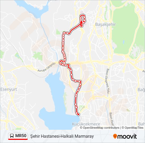 MR50 bus Line Map