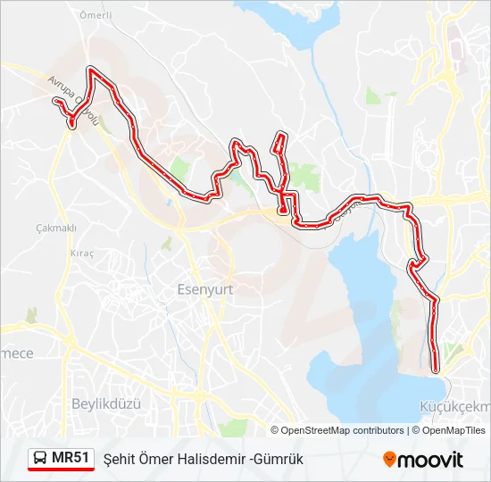 MR51 Bus Line Map