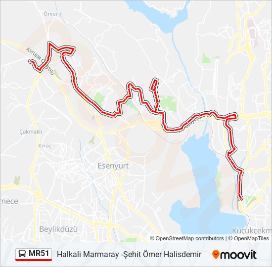 MR51 bus Line Map