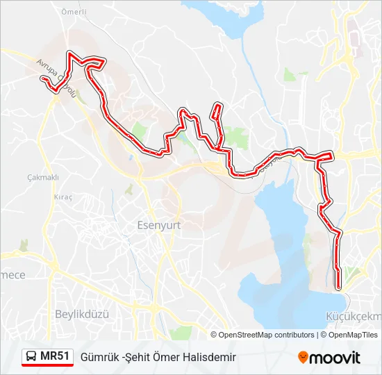 MR51 Bus Line Map