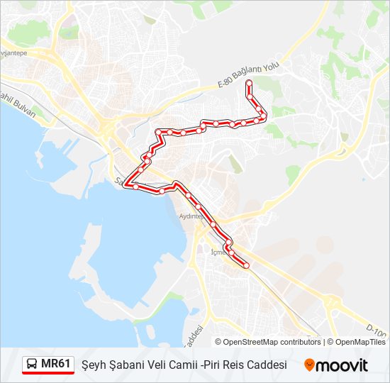 MR61 bus Line Map