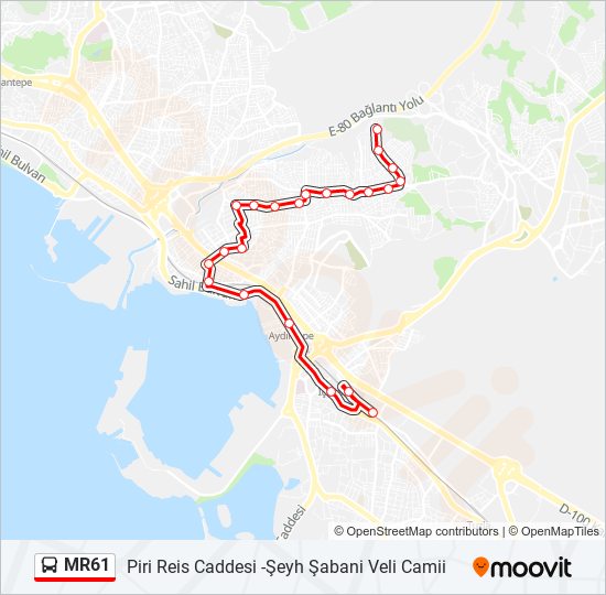 MR61 bus Line Map