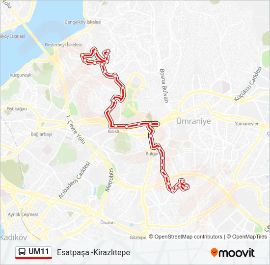 UM11 Bus Line Map