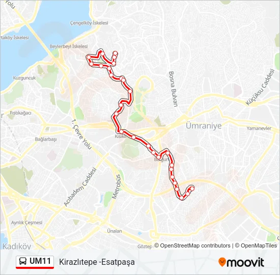 UM11 Bus Line Map
