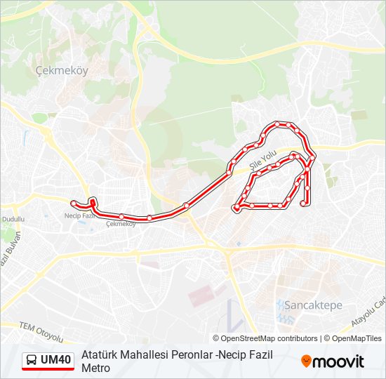 UM40 bus Line Map