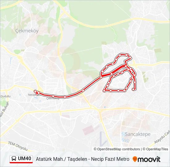 UM40 Bus Line Map