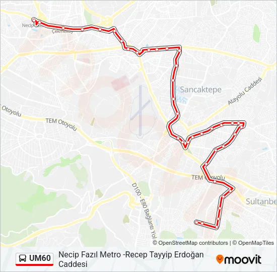 UM60 Bus Line Map