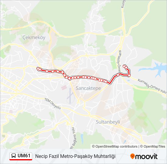 UM61 bus Line Map