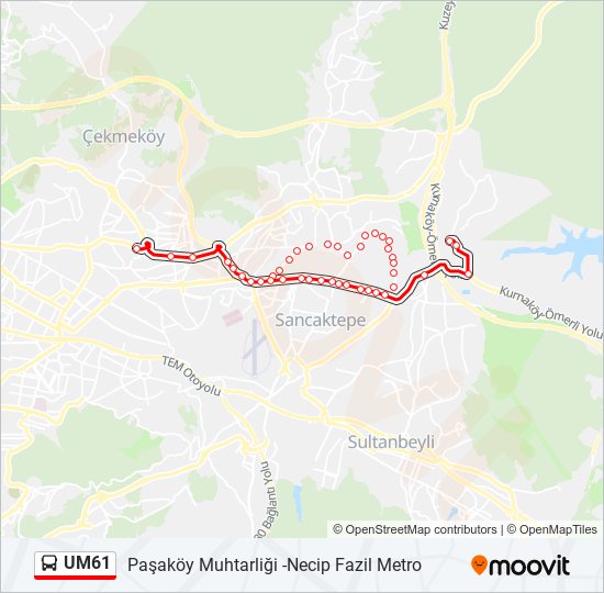 UM61 bus Line Map