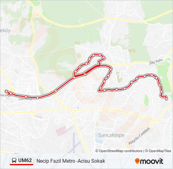 UM62 bus Line Map