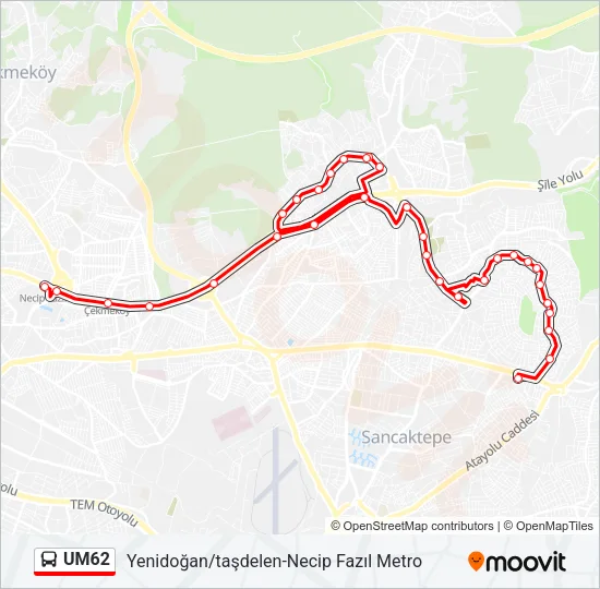 UM62 Bus Line Map