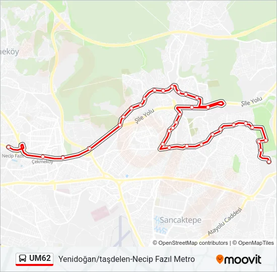 UM62 Bus Line Map
