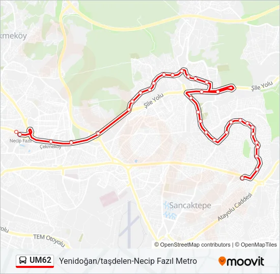 UM62 Bus Line Map