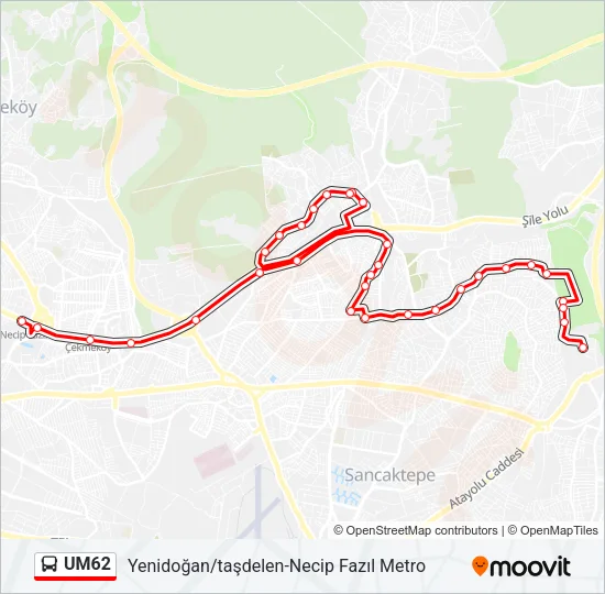 UM62 Bus Line Map