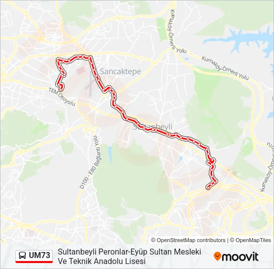 UM73 Bus Line Map
