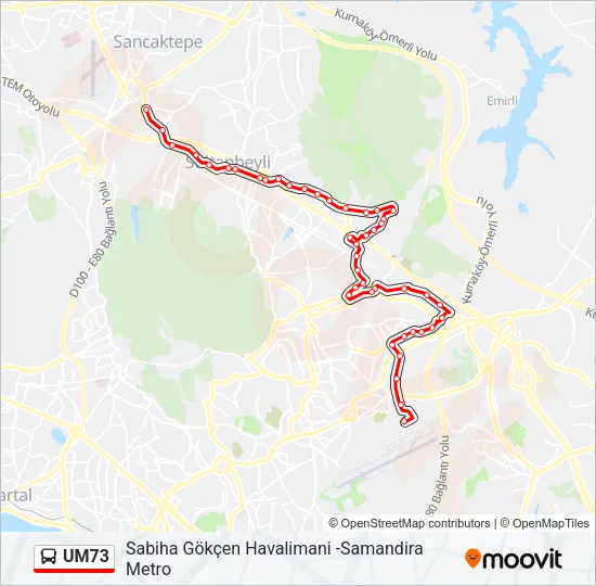 UM73 Bus Line Map