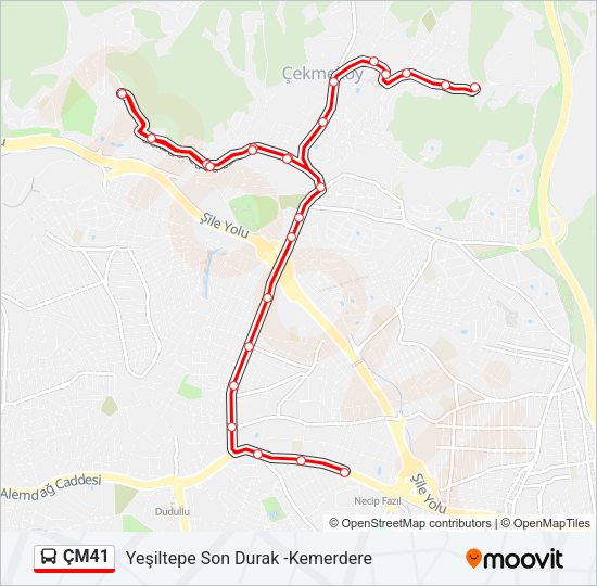ÇM41 otobüs Hattı Haritası