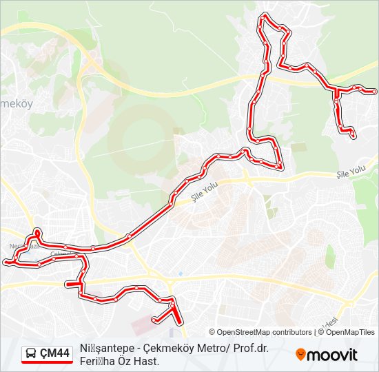 ÇM44 Bus Line Map