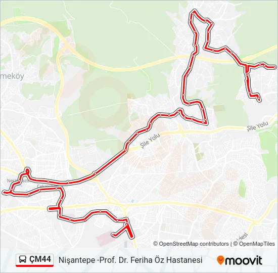 ÇM44 Bus Line Map