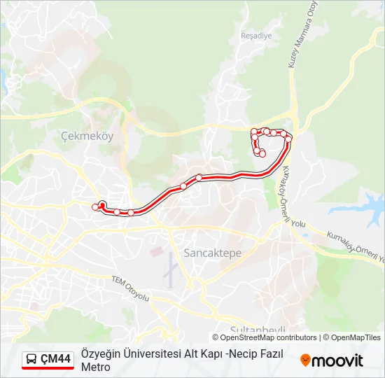 ÇM44 Bus Line Map