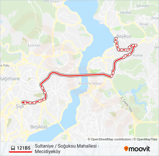 121BS Bus Line Map