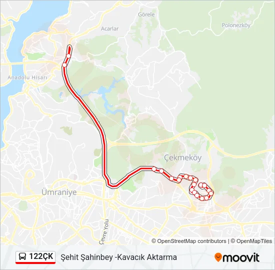 122ÇK Bus Line Map