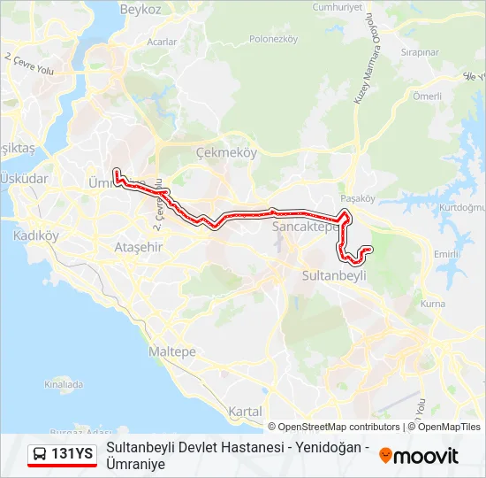 131YS Bus Line Map