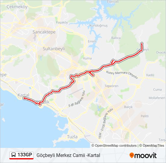 133GP bus Line Map