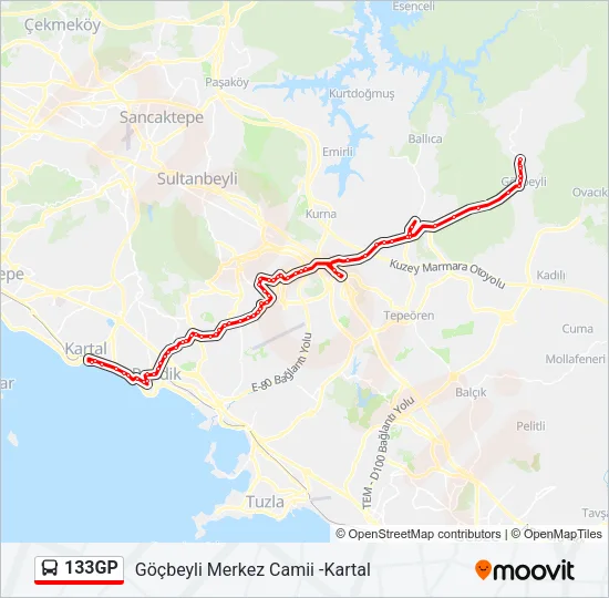 133GP Bus Line Map