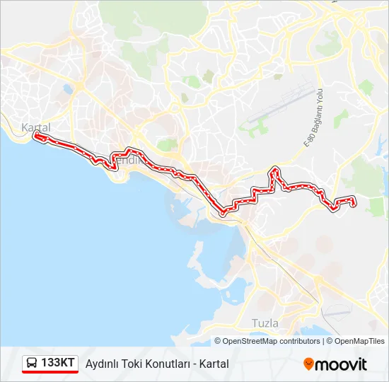 133KT Bus Line Map