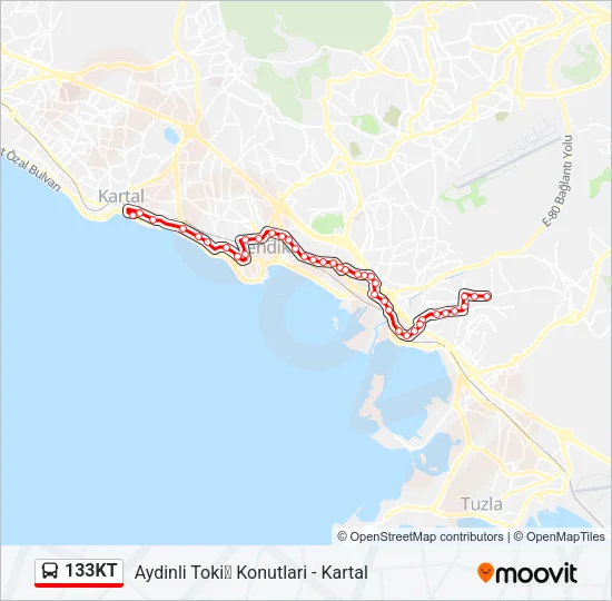 133KT Bus Line Map