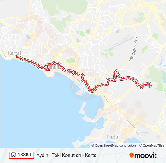 133KT Bus Line Map