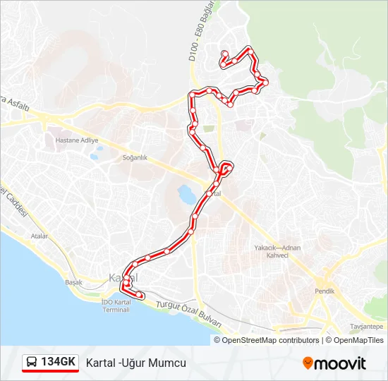 134GK Bus Line Map