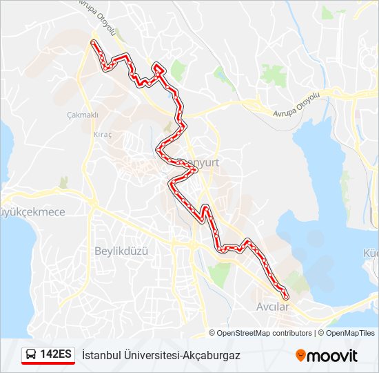 142ES bus Line Map