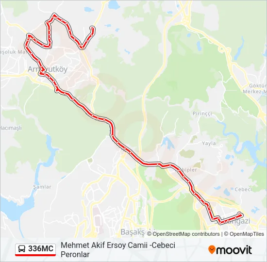 336MC Bus Line Map