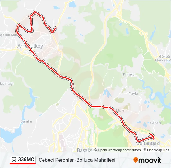 336MC Bus Line Map