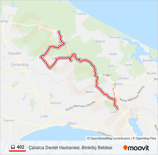 402 bus Line Map