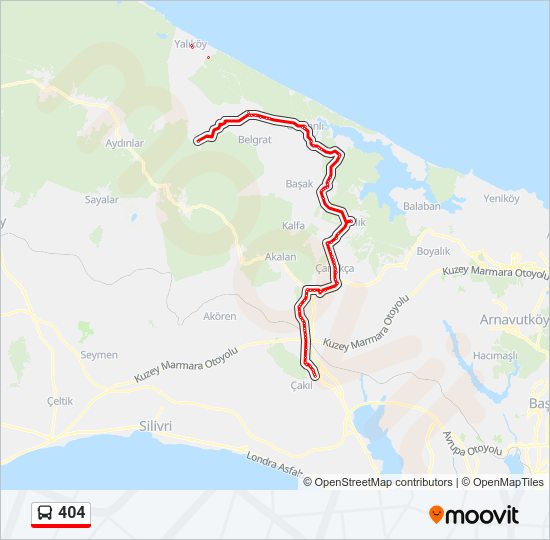 404 Bus Line Map