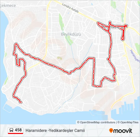 458 Bus Line Map