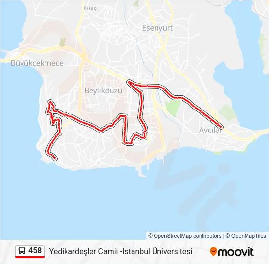 458 Bus Line Map