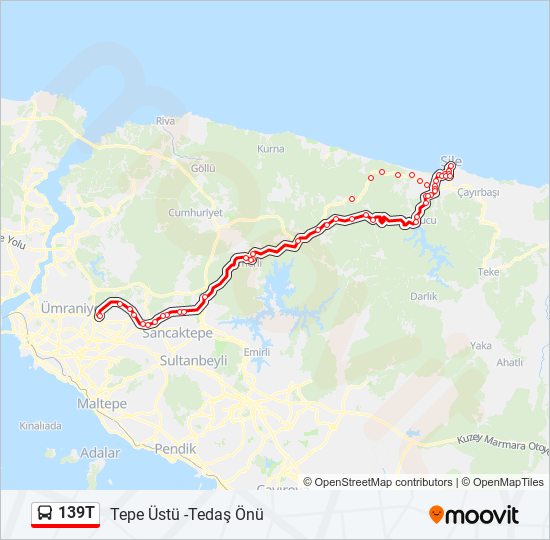 139T bus Line Map