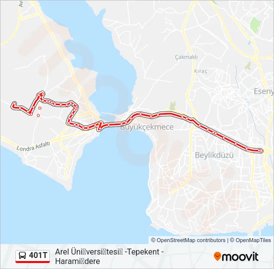 401T Bus Line Map