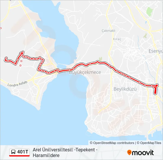 401T Bus Line Map